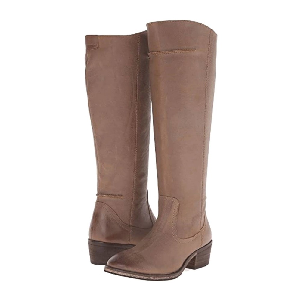 Seychelles Tall Leather Riding Boots in Taupe Brown
